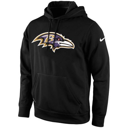 Men's Baltimore Ravens Nike Black KO Logo Essential Hoodie - Click Image to Close